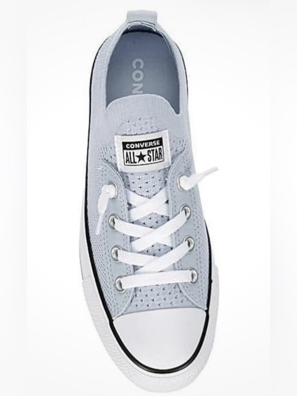 Converse Shoreline Knit Slip-On Sneakers - Light Blue and White